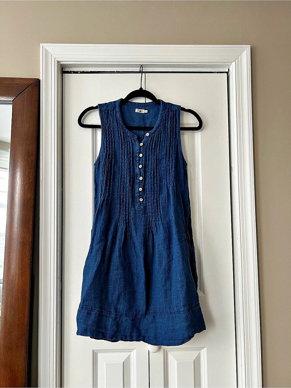 Faherty Denim-y Mini Dress in Blue Size Small Like New